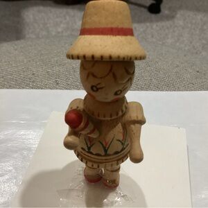 Vintage Scandinavian little girl Christmas ornament. Pre-owned.